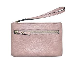 LODIS EUC Soft Pink Leather Wristlet